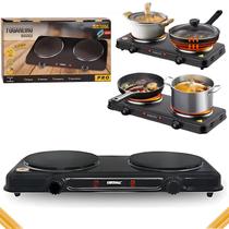 Fogão Elétrico Indução Startools 5 Níveis 2000W 2 Bocas Camping Cozinha Pequena