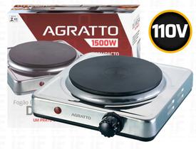 Fogão Elétrico Inox 1 Boca De Mesa Portátil Agratto 110v