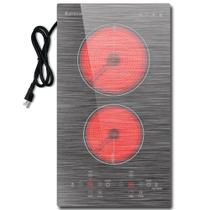 Fogão elétrico Karinear 2 queimadores 110V 30cm de bancada e embutido