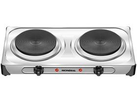 Fogão Elétrico Mondial 2 bocas 6 temperaturas Fast Cook Due Inox Fogão Elétrico Mondial 2 bocas 6 temperaturas Fast Cook Due Inox