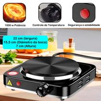 Fogão Elétrico Portátil 1 Boca 1000W Para Mesa Camping 127V