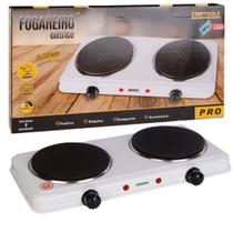 Fogão Elétrico Portátil 2 Bocas 127V 2000W Ideal para Apartamento Kitnet e Camping Cozinha Rápida e Segura Fácil Limpeza e Design Compacto