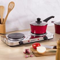 Fogão Elétrico Portátil 2 Bocas Inox 110v 2kw de potencia Fogão Elétrico Portátil 2 Bocas Inox 110v 2kw de potencia