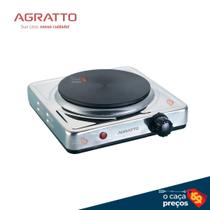 Fogão Elétrico Portátil Agratto 1 Prato Inox 1500W 220V Fogão Elétrico Portátil Agratto 1 Prato Inox 1500W 220V