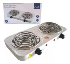 Fogão Elétrico Portátil Espiral 110v Camping 2 Boca 2000w