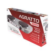 Fogão Elétrico Portátil Inox 2 Bocas 2000w Agratto 127V