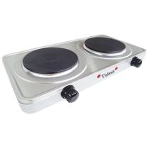 Fogão elétrico portátil inox 2 placas 220v safanelli Fogão elétrico portátil inox 2 placas 220v safanelli