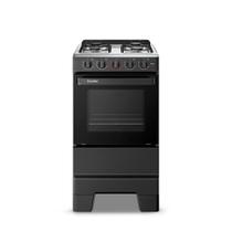 Fogão Esmaltec 4 Bocas Ideal Pop Mesa de Aço Inox Preto F4ISP