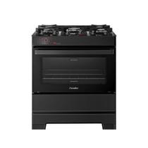 Fogão Esmaltec 5 Bocas Ideal Top Glass Mesa De Vidro Forno 84 Litros Preto T5VAP Bivolt