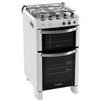 Fogão Esmaltec Diamante 4 bocas Branco com Duplo Forno, Timer e Acendimento Automático