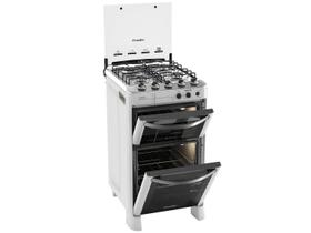 Fogão Esmaltec Diamante 4 bocas Branco com Duplo Forno, Timer e Acendimento Automático