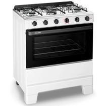 Fogão Esmaltec Ideal Pop 5 Bocas Manual Mesa Aço Inox