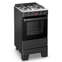 Fogão Esmaltec Ideal Super 4 Bocas Automático F4IAB Preto