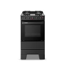 Fogão Esmaltec Ideal Super 4 Bocas Preto Mesa de Vidro Bivolt F4VAP