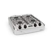 Fogão Esmaltec Laguna 4 Bocas Branco Mesa Inox com Top Control e Queimadores Família