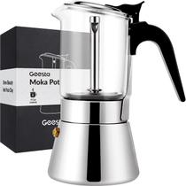 Fogão Espresso Moka Pot Geesta Premium Crystal 160 ml Fogão Espresso Moka Pot Geesta Premium Crystal 160 ml