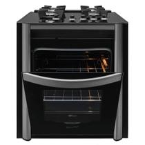 Fogão Fischer Gran Cheff De Embutir 4 Bocas Silver Mesa De Vidro Preto 220V