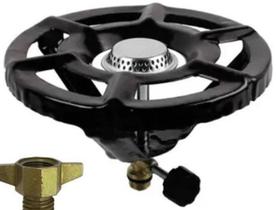 Fogao Fogareiro 1 Boca Portatil Com Adaptador Botijao A Gas