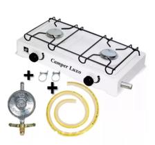 Fogão Fogareiro 2 Bocas A Gás De Mesa Com Click E Mangueira