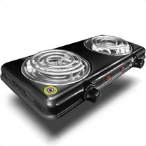Fogão Fogareiro 220V Elétrico Portátil 2 Bocas 2000w Potente Pratico Camping Espiral