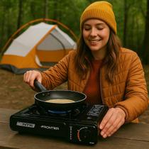 Fogão Fogareiro Acendedor Panela Levar Viagem Gás Camping Preto Grill Chapa Acampamento Pequeno Mesa Fogão Fogareiro Acendedor Panela Levar Viagem Gás Camping Preto Grill Chapa Acampamento Pequeno Mesa