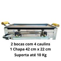 Fogão Fogareiro Caminhão Gás 2 Bocas Inox Chapa E Kit Gás Fogão Fogareiro Caminhão Gás 2 Bocas Inox Chapa E Kit Gás
