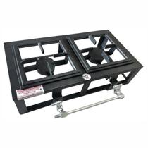 Fogão Fogareiro De Mesa 2 Bocas Ferro Fundido Baixa Pressão