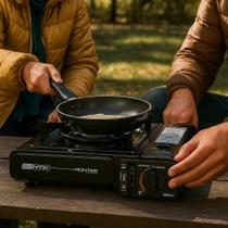 Fogão Fogareiro Mesa A Gás Camping Preto Acendedor Panela Levar Viagem Acampamento Pequeno Refeições Fogão Fogareiro Mesa A Gás Camping Preto Acendedor Panela Levar Viagem Acampamento Pequeno Refeições