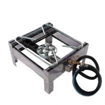 Fogão Fogareiro Portátil Inox Alta Pressão 1 Boca + Kit Gás Incluso
