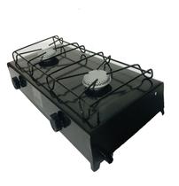 Fogão Fogareiro Preto 2 Bocas A Gas Camping Pesca - Mishe