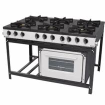 Fogao Gas Bravo C/ Forno 6 Queimadores Grafite Br6bf