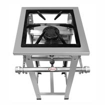 Fogão Industrial 1 Boca Alta Pressão Compacto Em Inox Com Pé Grelha 30x30 Kit Registro Fogão Industrial 1 Boca Alta Pressão Compacto Em Inox Com Pé Grelha 30x30 Kit Registro