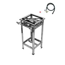 Fogão Industrial 1 Boca Alta Pressão Em Aço Inox Grelhas 30x30 Perfil 04