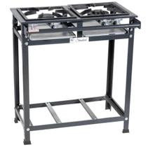 Fogão Industrial 2 Bocas 1 Dupla Standard Baixa Pressão MR Fogões 30x30 P5