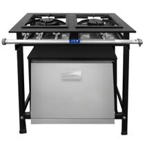 Fogão Industrial 2 Bocas 30x30 Baixa Pressão P7 com Forno JCN Fogão Industrial 2 Bocas 30x30 Baixa Pressão P7 com Forno JCN