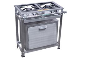 Fogão Industrial 2 Bocas 30x30 Luxo P7 Forno 55L Cristalaço