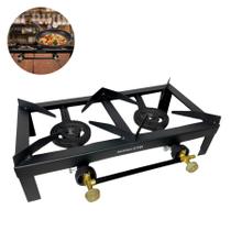 Fogão Industrial 2 Bocas Alta Pressão Ferro Fundido Camping Fritura