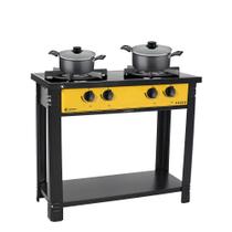 Fogão Industrial 2 Bocas Bravo Amarelo Venâncio + 2 Caçarolas Tramontina Turim