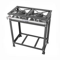 Fogão Industrial 2 Bocas Duplas Standard Baixa Pressão Grelhas Aço P5 MR Fogões