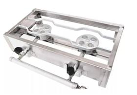 Fogão Industrial 2 Bocas Inox + Kit Gás 3 Metros Mangueira (36D1)