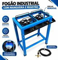 Fogão Industrial 2 Bocas Jr Alta Pressão Roa com Pé Registro e Mangueira Fogão Industrial 2 Bocas Jr Alta Pressão Roa com Pé Registro e Mangueira