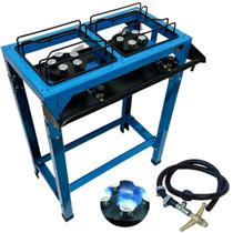 Fogão Industrial 2 Bocas Jr Alta Pressão Roa com Pé Registro e Mangueira