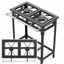 Fogão Industrial 2 Bocas Queimador de Alta Pressão Ferro Fundido Perfil de 5 Fogão Industrial 2 Bocas Queimador de Alta Pressão Ferro Fundido Perfil de 5
