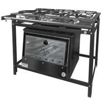 Fogão Industrial 3 Bocas 2 Simples a Gás Baixa Pressão MR Fogões com Forno Grelha Aço P5