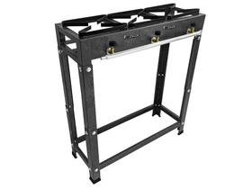 Fogão Industrial 3 Bocas 20x20 Jr Alta Pressão Preto C/ Mangueira