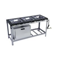 Fogão Industrial 3 bocas 40X40 com Forno Alta Pressão Metalmaq