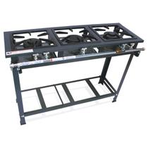Fogão Industrial 3 Bocas Baixa Pressão P7 1QS 2QD MetalFour