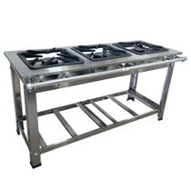 Fogão Industrial 3 Bocas Cefaz Linha Gold Inox 430 Alta Pressão I430 - CFZG-170