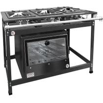 Fogão Industrial 3 Bocas Duplas Baixa Pressão MR Fogões com Forno P8 Luxo Fogão Industrial 3 Bocas Duplas Baixa Pressão MR Fogões com Forno P8 Luxo