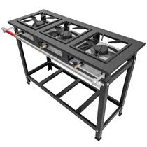 Fogão Industrial 3 Bocas Fundido Alta Pressão 30x30 Cozinha Gourmet